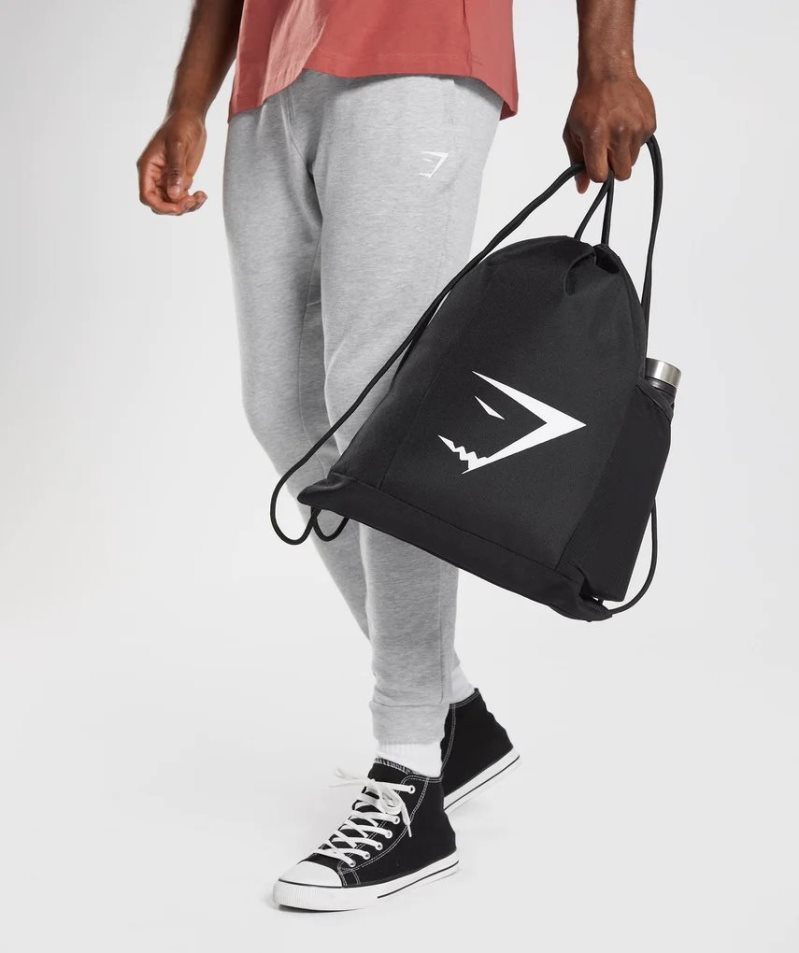 Gymshark Sharkhead Gymsack Bucket Bags Black | NZ 5PACUS